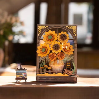 Golden Sunflower 3D-puslespil 266 brikker fra Robotime