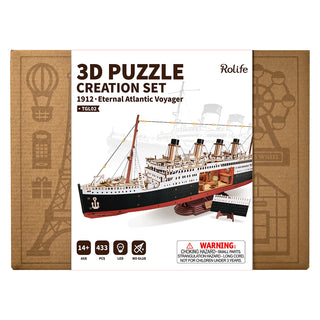 1912 · Eternal Atlantic Voyager 433 Pieces 3D Puzzle Ship with Lights from Robotime