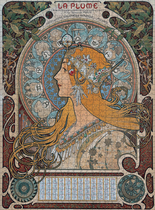 Alphonse Mucha: Zodiac 1000 brikker puslespil fra Pomegranate