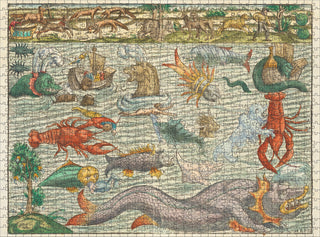 Sebastian Münster: Sea Monsters puslespil 1000 brikker fra Pomegranate