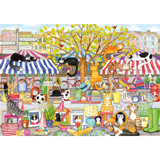 Flea Market Moggies Jigsaw Puzzle 100 XXL Pieces by Gibson