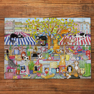 Flea Market Moggies Jigsaw Puzzle 100 XXL Pieces by Gibson