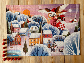 Pleated Hearts 1000 piece Christmas puzzle from Penny Puzzle