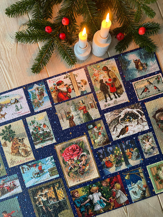Ye Old Christmas Greetings 1000-teiliges Weihnachtspuzzle von Penny Puzzle