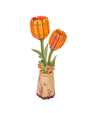 Oranges Tulpen 3D-Puzzle 76 Teile von Robotime