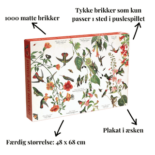 Birds and Nectar 1000 piece vintage puzzle Penny Puzzle 