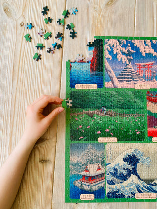 Japanese Prints 1000 brikker vintage puslespil fra Penny Puzzle