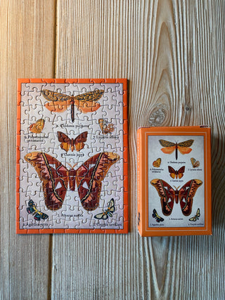 Butterfly Ephemera vintage mini puzzle with 99 pieces from Penny Puzzle
