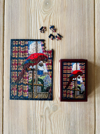 RED PARROT mini jigsaw puzzle 99 pieces from Penny Puzzle