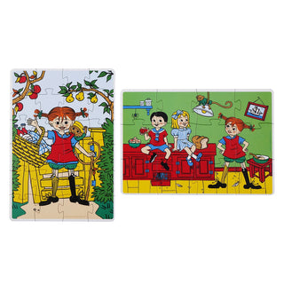 Pippi Longstocking 2 x jigsaw puzzles for children +3 years with 12 and 24 XL pieces