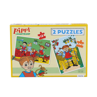 Pippi Longstocking 2 x jigsaw puzzles for children +3 years with 12 and 24 XL pieces