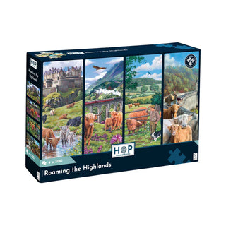 Roaming the Highlands puslespil 4 x 500 brikker fra House of Puzzles