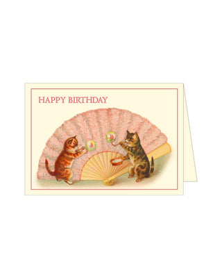 Fødselsdagskort Happy Birthday Party kattekort m/ glimmer