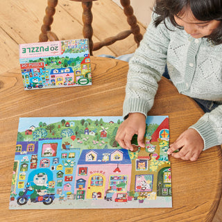 Yumi's Village 20 XL brikker børnepuslespil - +3 år fra eeBoo